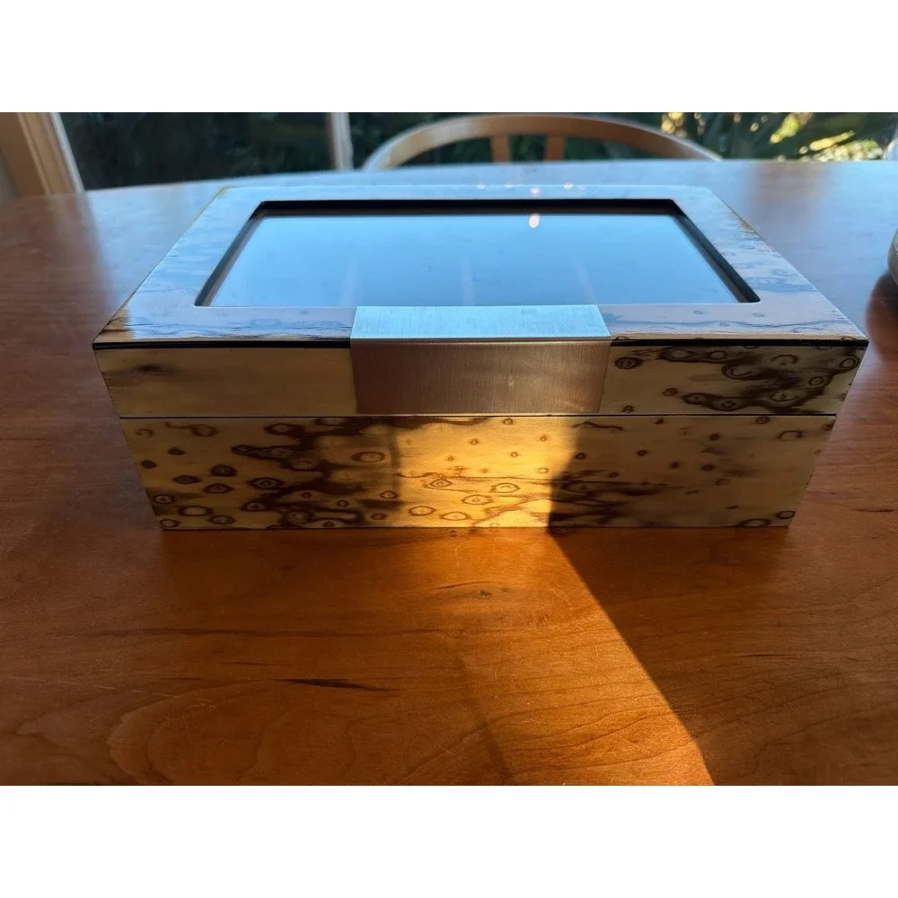 Burl Wood Watch Display Case Box- 8‎ slots